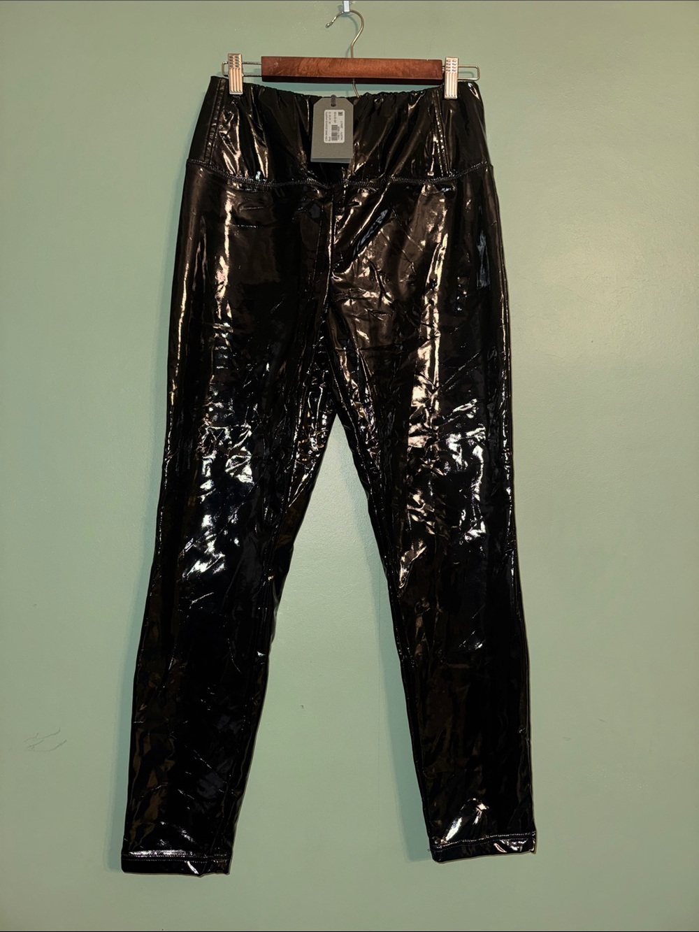 NWT All Saints Cora Shine Leggings US 10 Patent Faux Whimsigoth Avante Garde